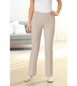 Le pantalon beige à taille eslastiquée